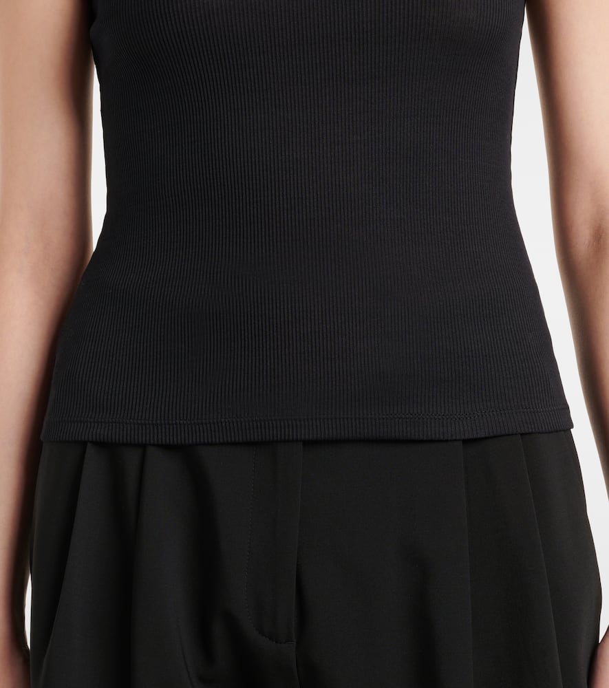 Ribbed-knit cotton T-shirt