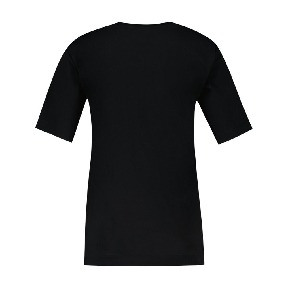 Embroidered Cotton T-shirt — Black