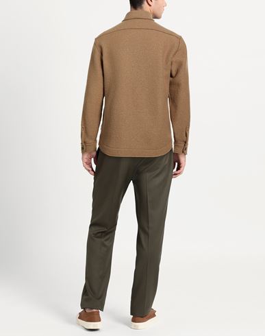 Man Shirt Camel Size XL Virgin Wool
