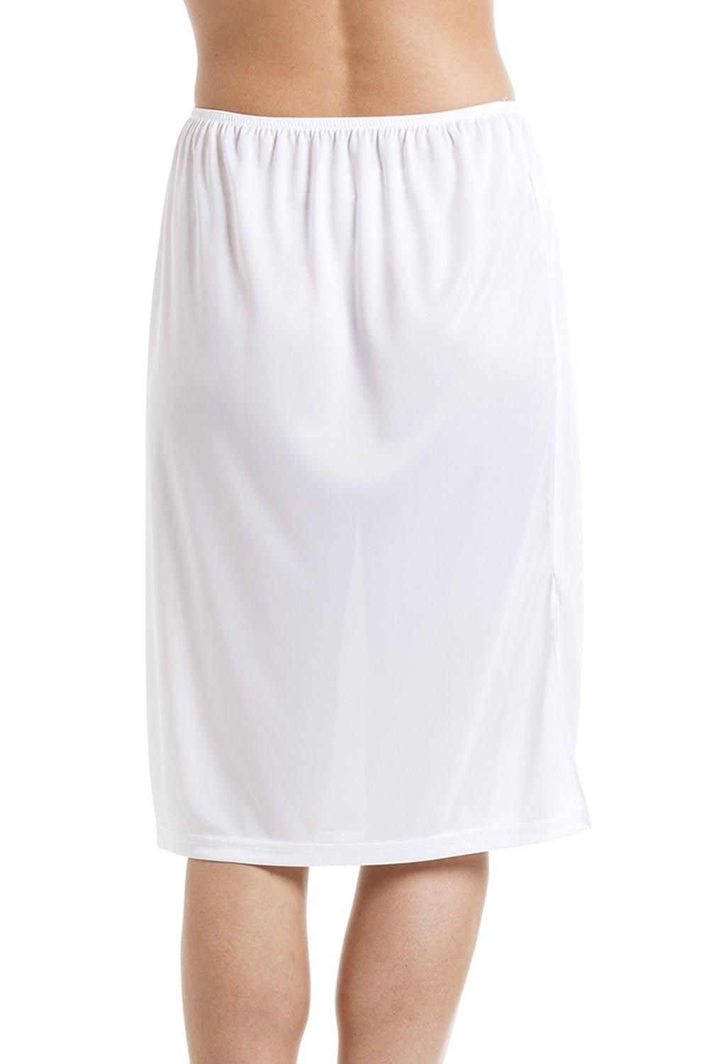 Camille Women's Classic 24" Cling Resistant Under Skirt Half Slip in White
