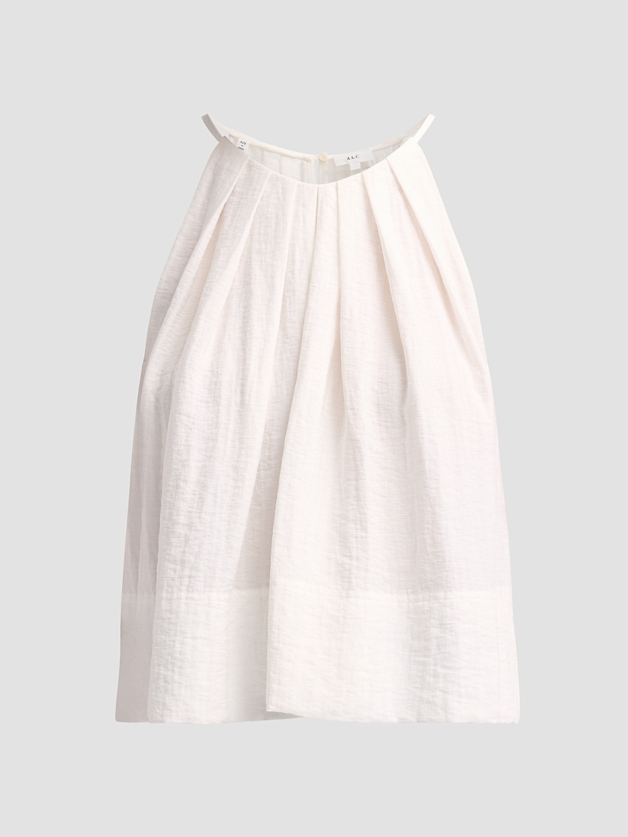 Women's Caroline Pleated Halter Top - White