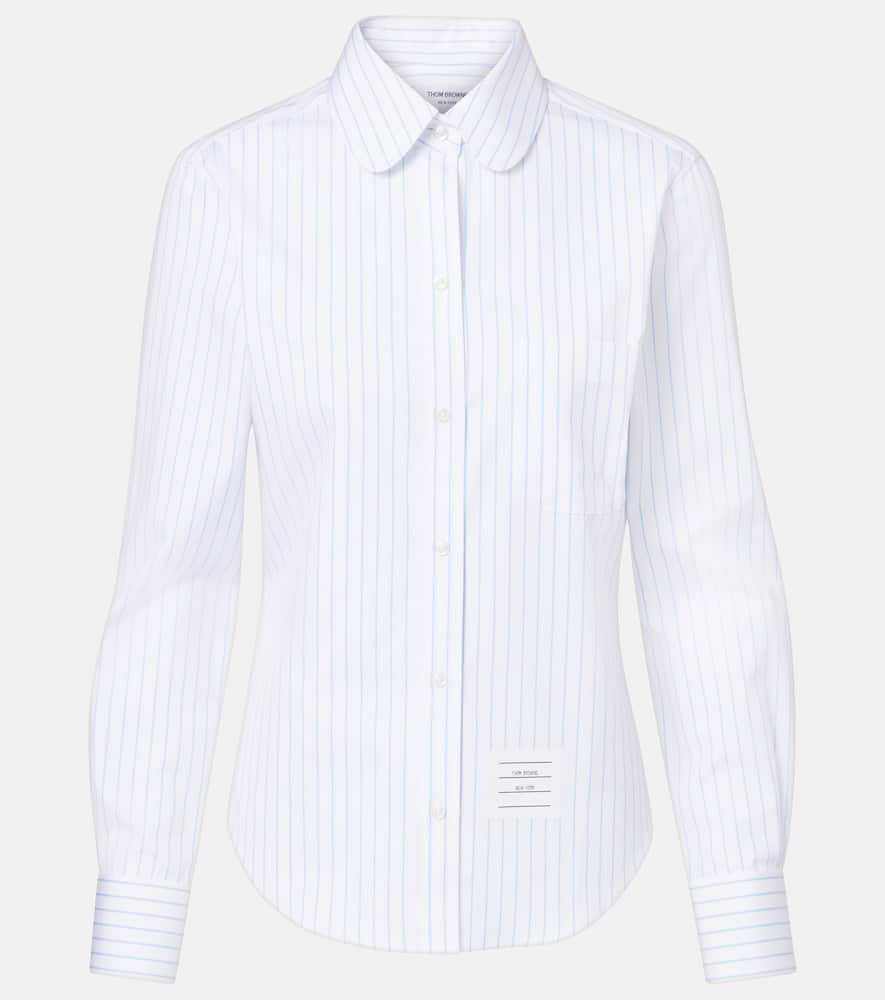Pinstripe cotton poplin shirt