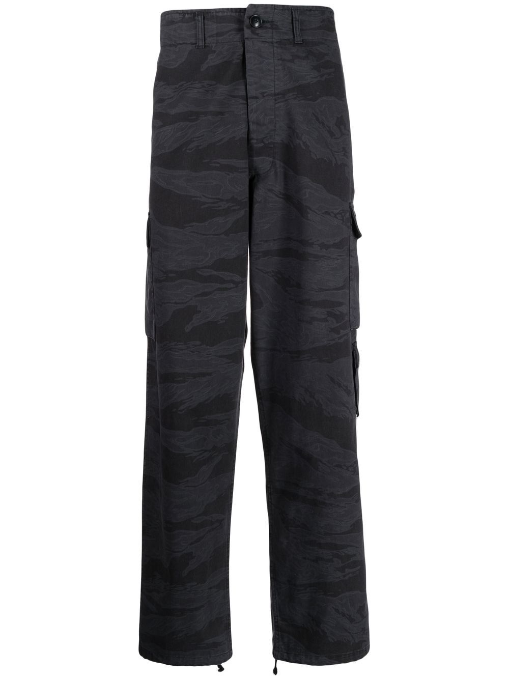 Camouflage-print cargo trousers - Black