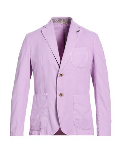 Man Blazer Lilac Size 38 Cotton, Linen, Polyester