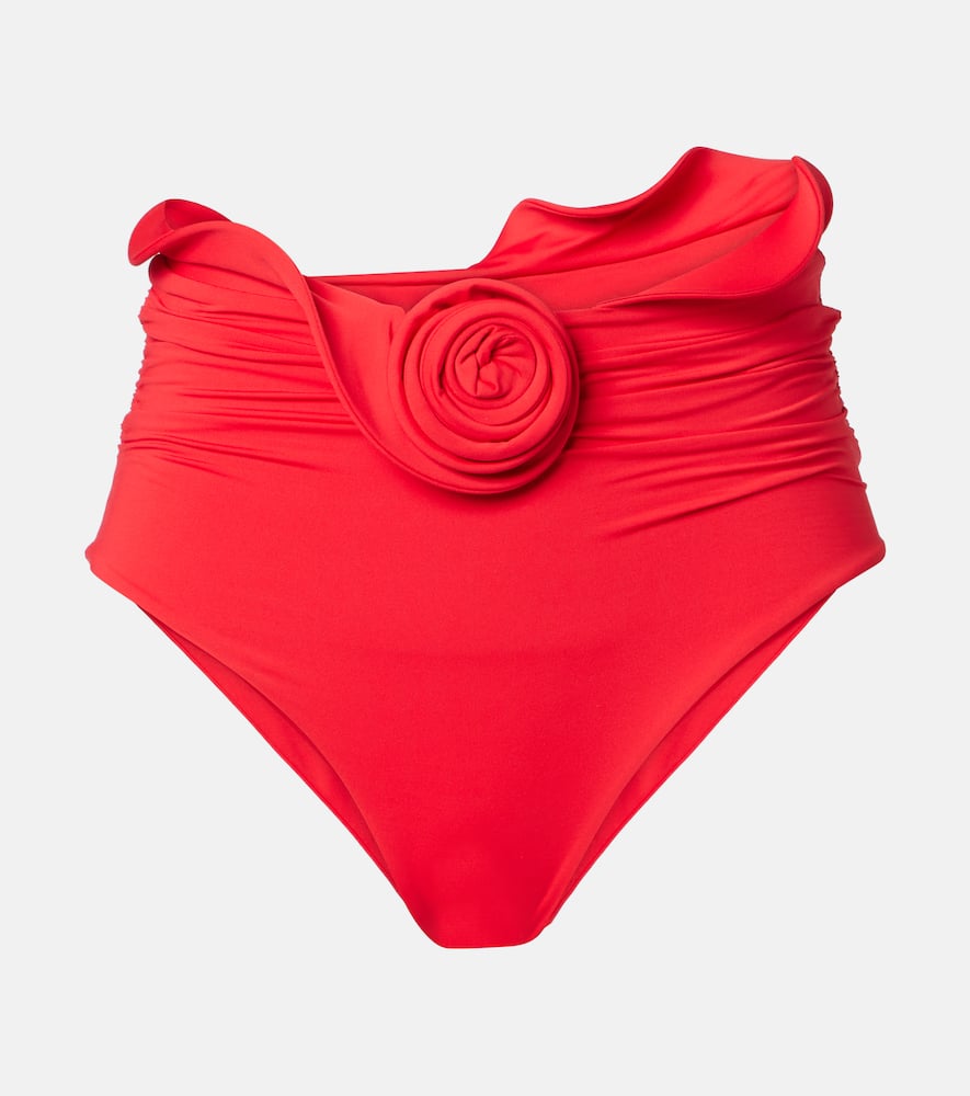 Floral-appliqué bikini bottoms