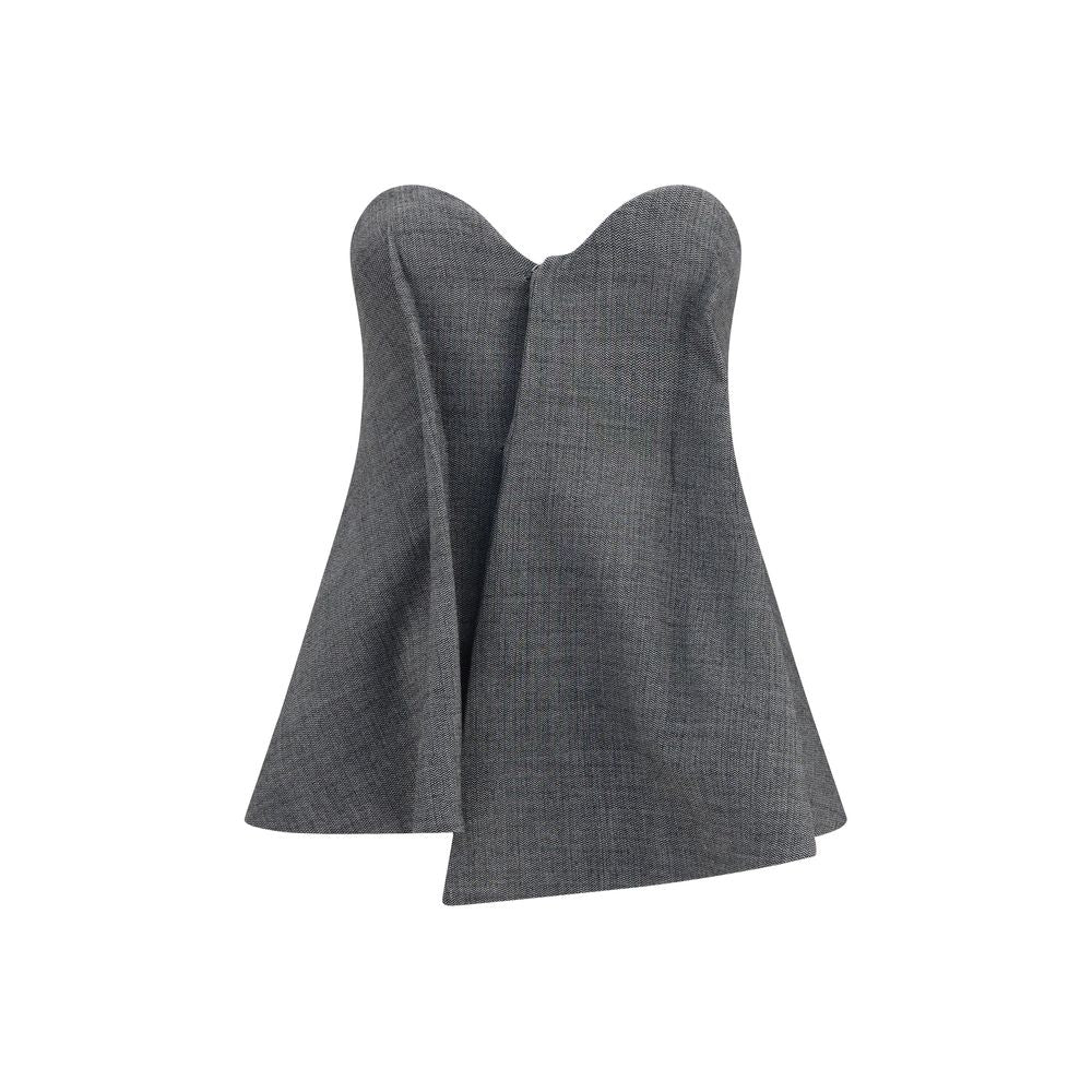Asymmetrical Wool Corset — Gray