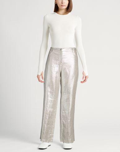 Woman Pants Silver Size 14 Linen