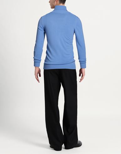 Man Turtleneck Light blue Size L Polyamide, Viscose