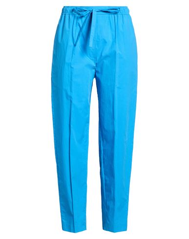 Woman Pants Azure Size 10 Cotton