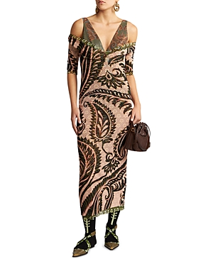Paisley-print tulle maxi dress - Neutrals