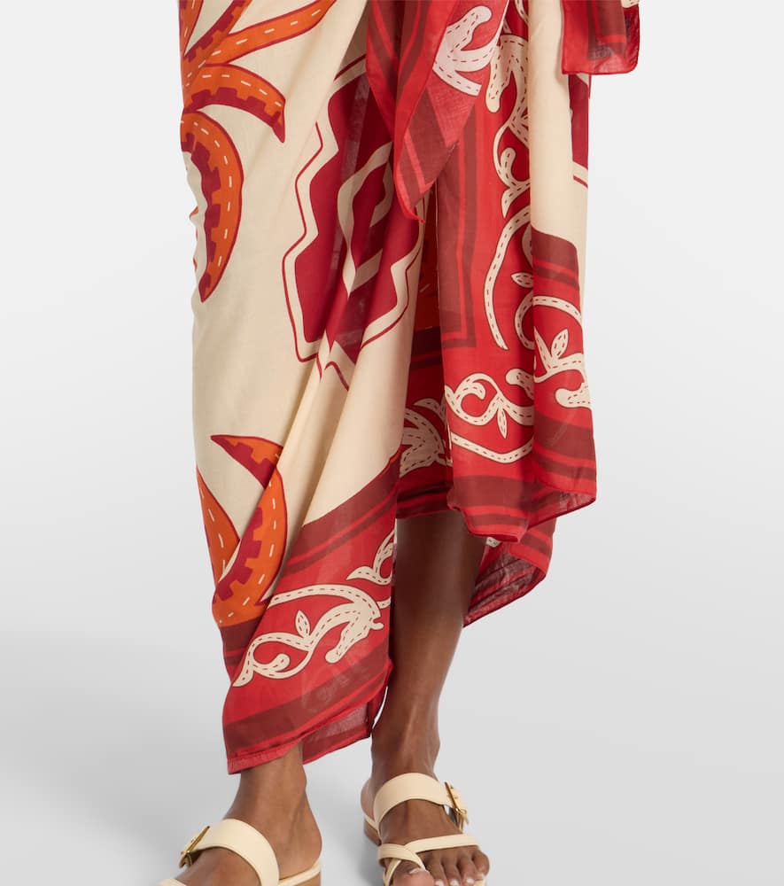 Cotton printed beach cover-up