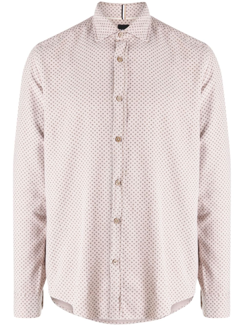 Micro-dot cotton shirt - Brown