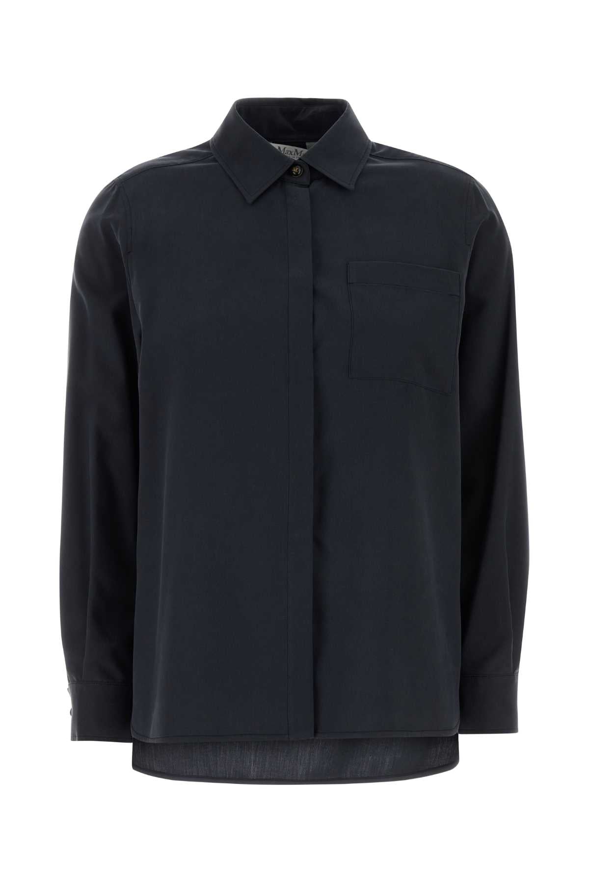 Silk Shirt — Navy