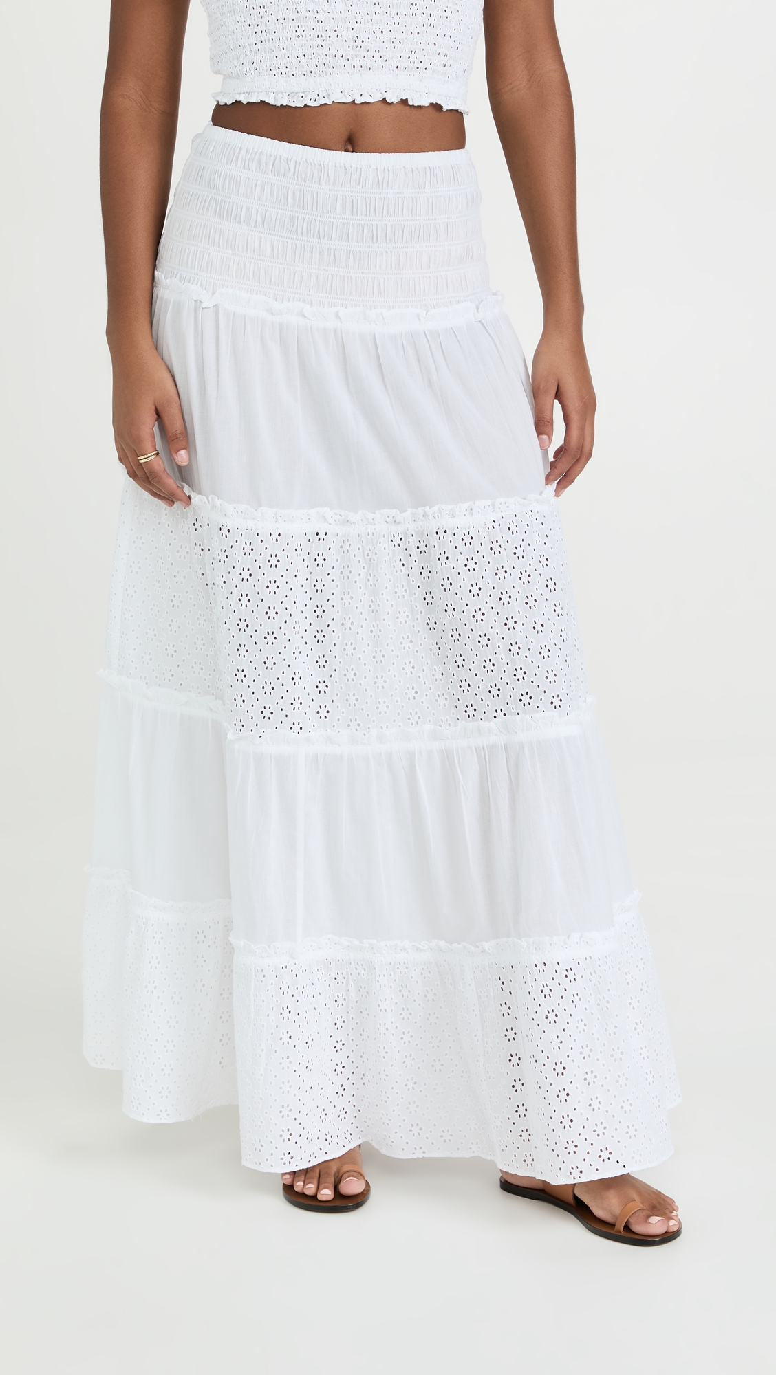Smocked Skirt White Eyelet