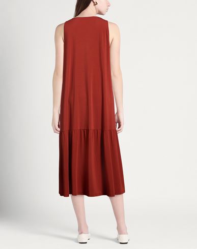 Woman Midi dress Brick Size M Tencel, Elastane