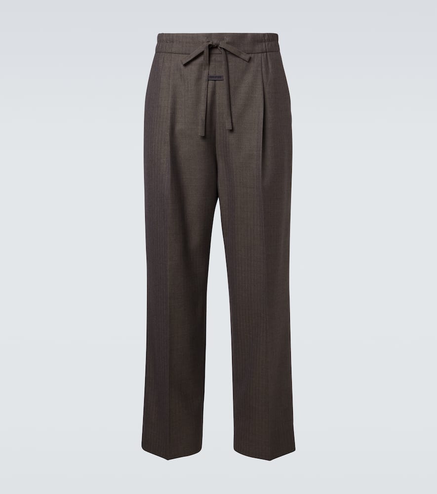 Virgin wool straight pants