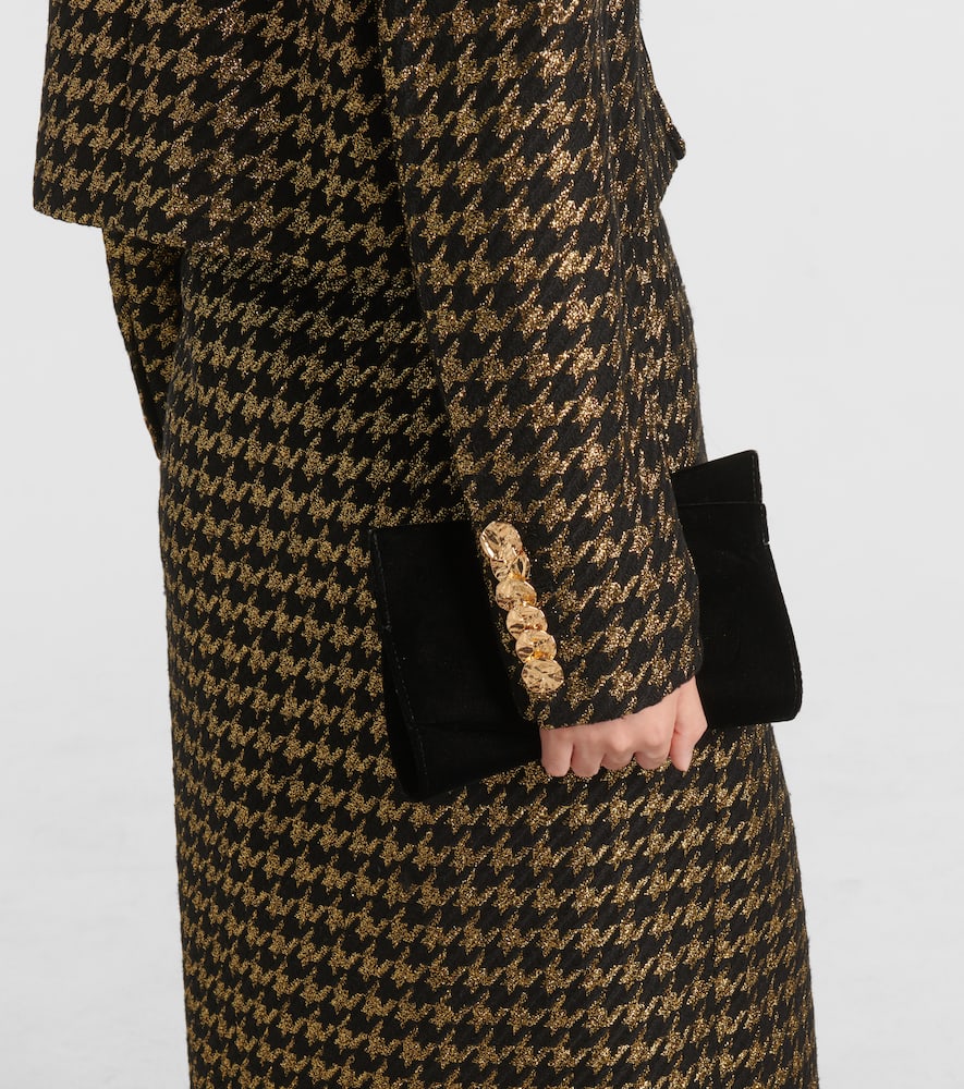 Houndstooth lamé tweed jacket