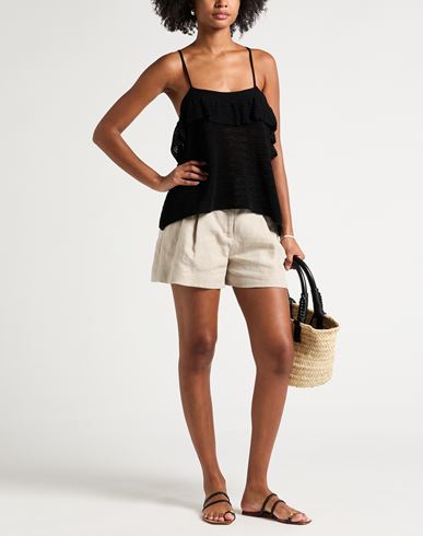 Woman Top Black Size L Viscose, Polyamide