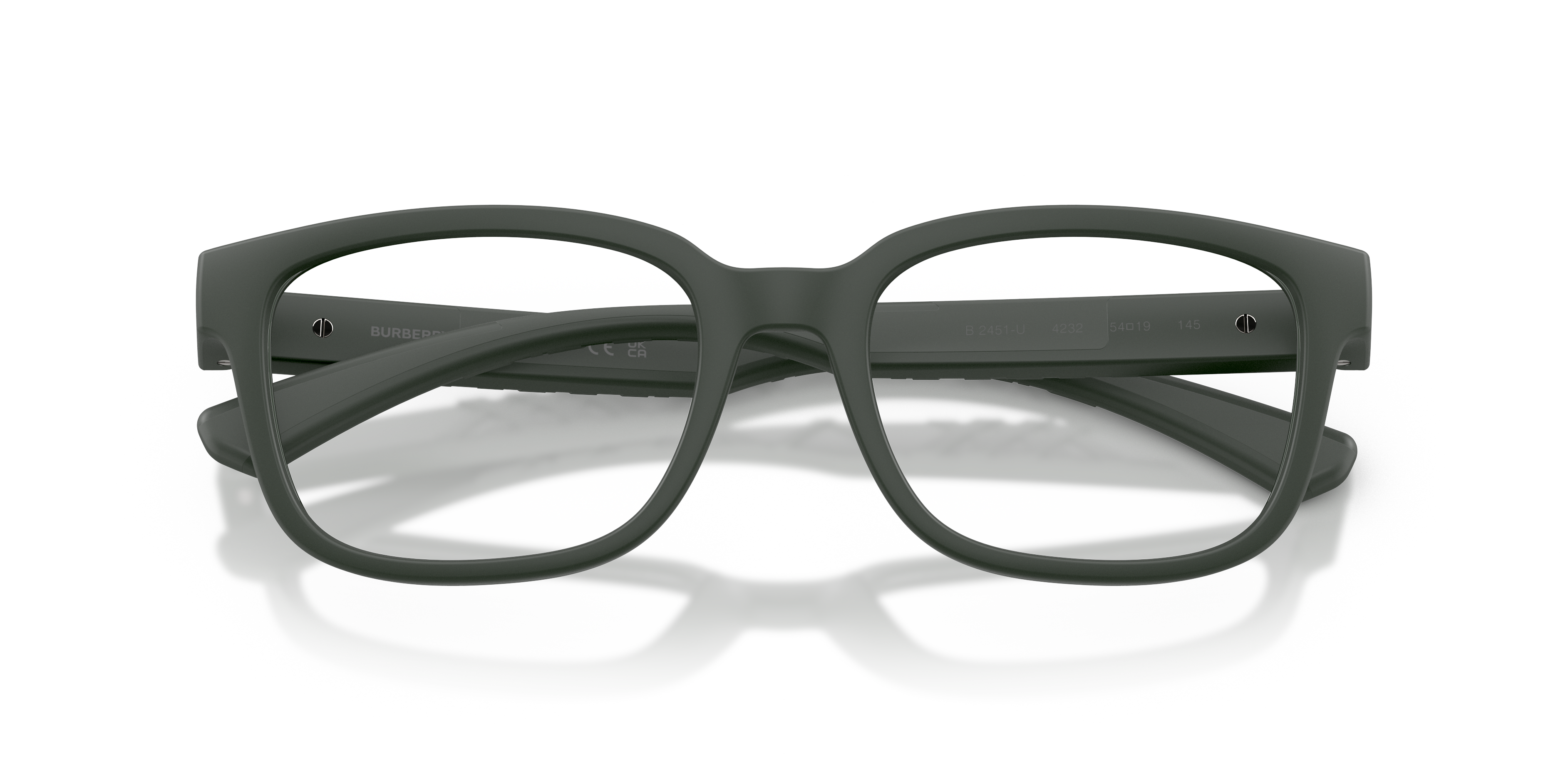 Burberry Man Burberry BE2451U 4232 Optical frames Injected Green Transparent Squared Norma
