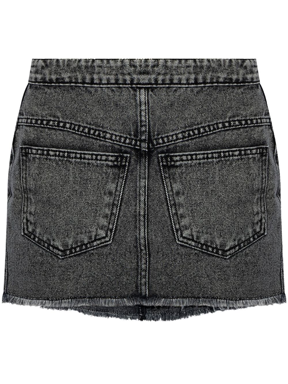 Logo-patch denim skirt - Grey