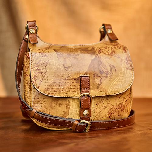 Claretta Leather Saddle Bag - Black