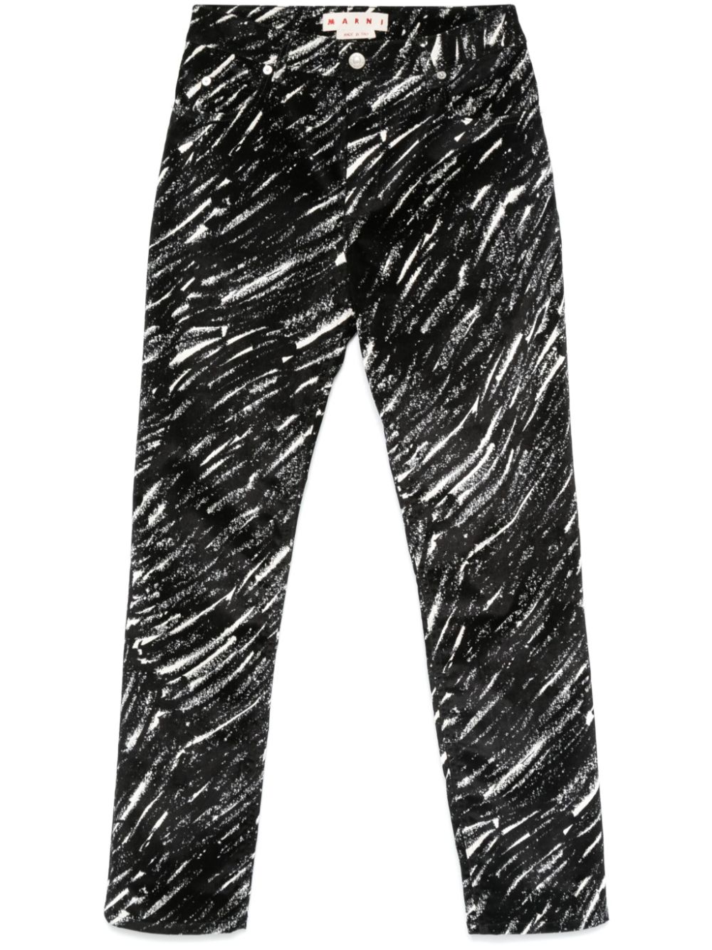 Crayon-printed trousers - Black