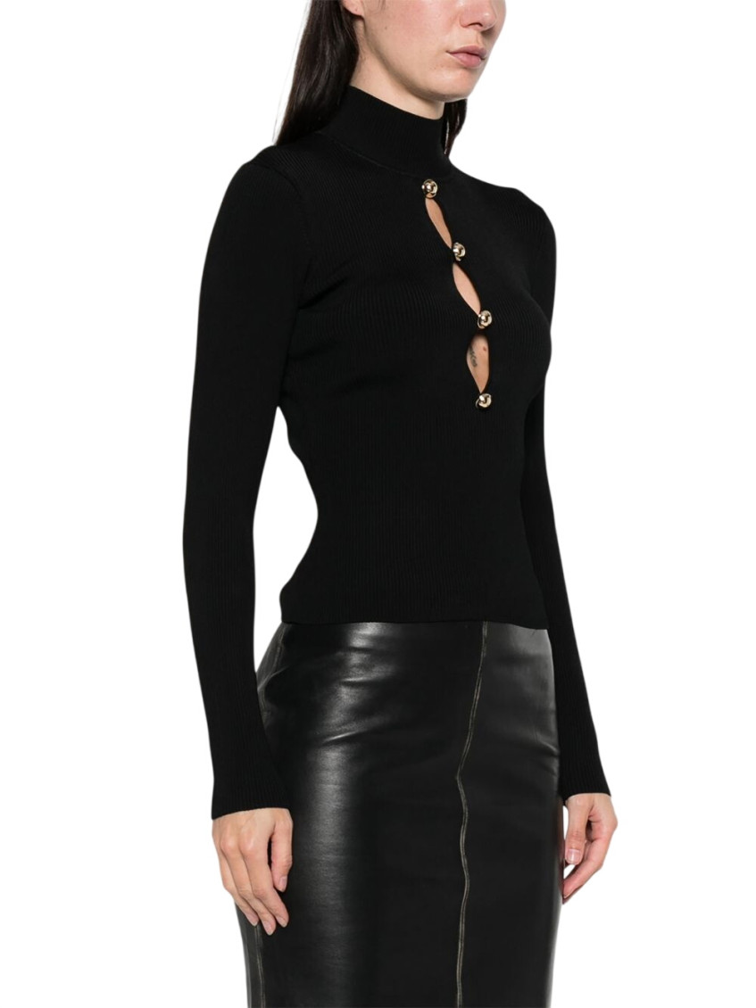 Black Mock Collar Sweater
