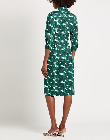 Woman Midi dress Dark green Size 2 Cotton