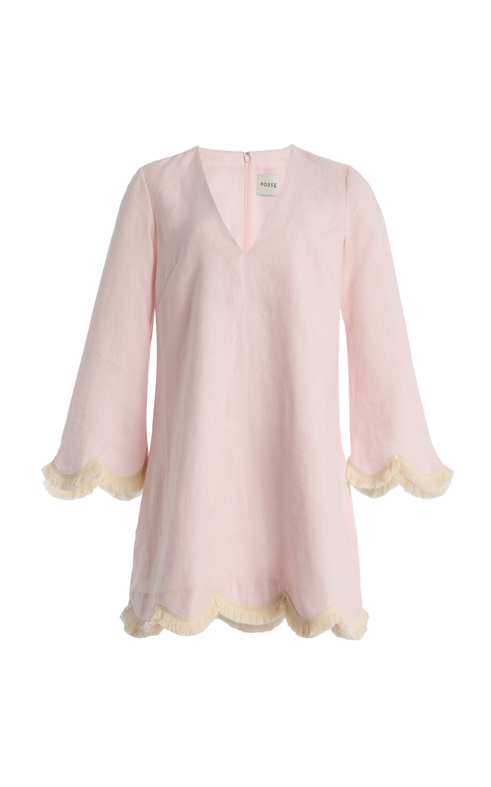 Exclusive Essie Fringed Linen Mini Kaftan - Moda Operandi