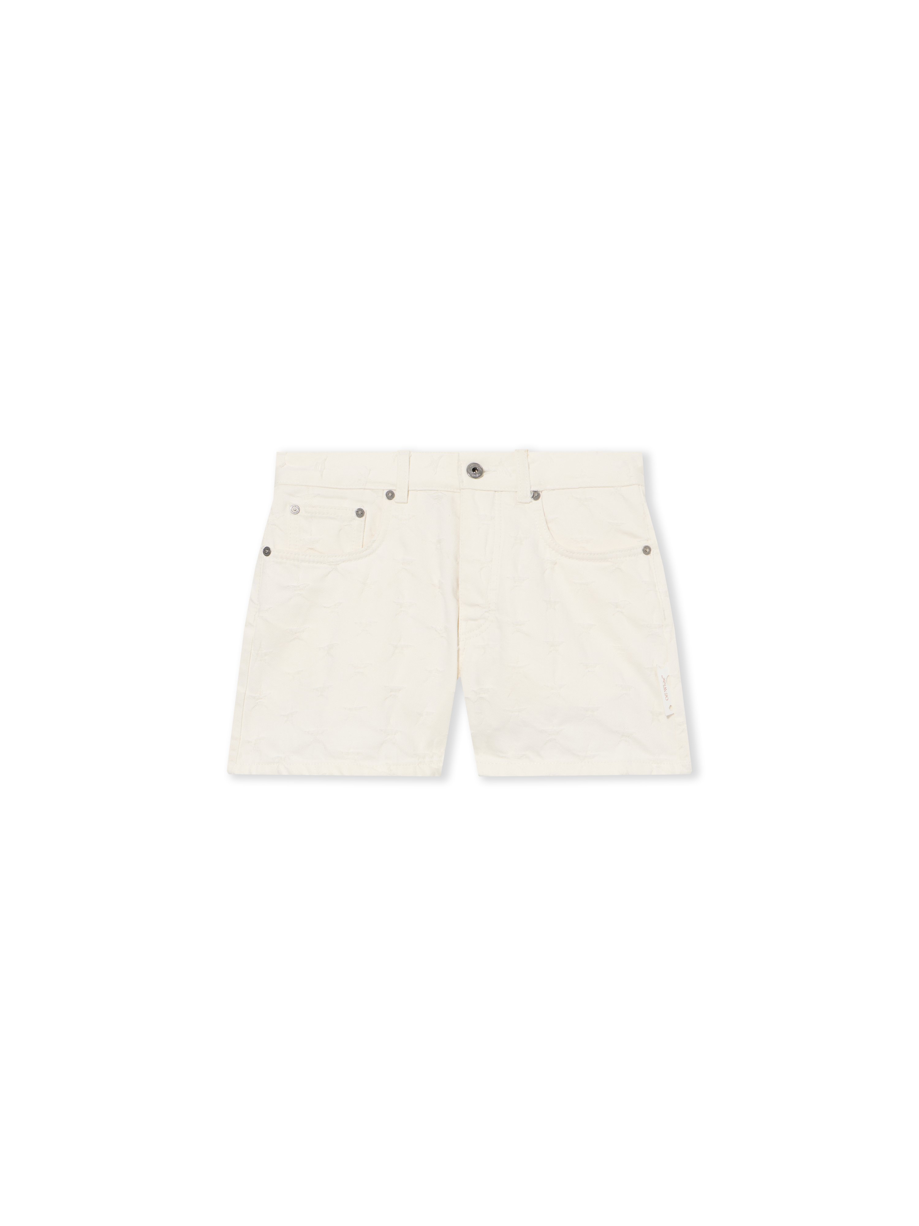 Star Jacquard Doll Denim Shorts - Female Denim White Star