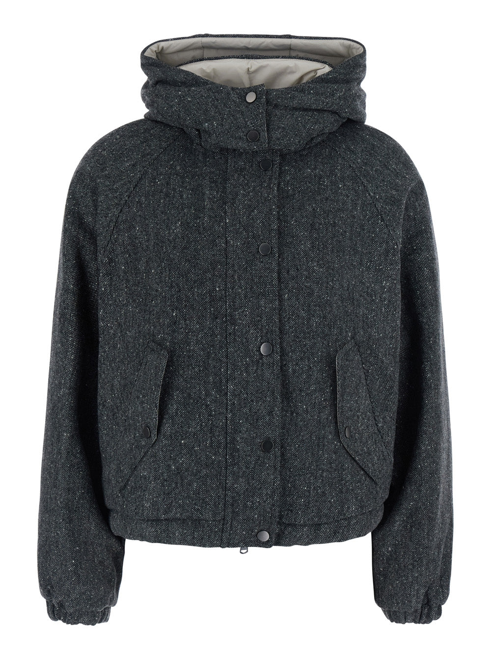 Virgin Wool Blend Down Jacket — Gray