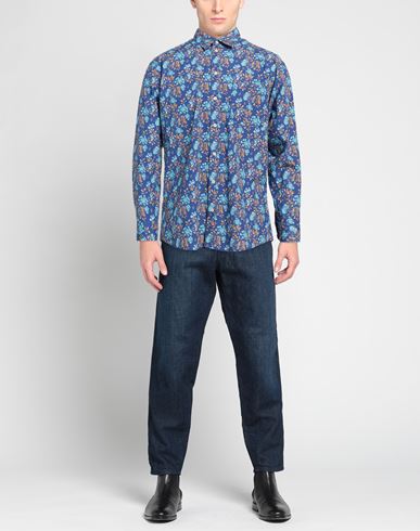 Man Shirt Bright blue Size L Cotton