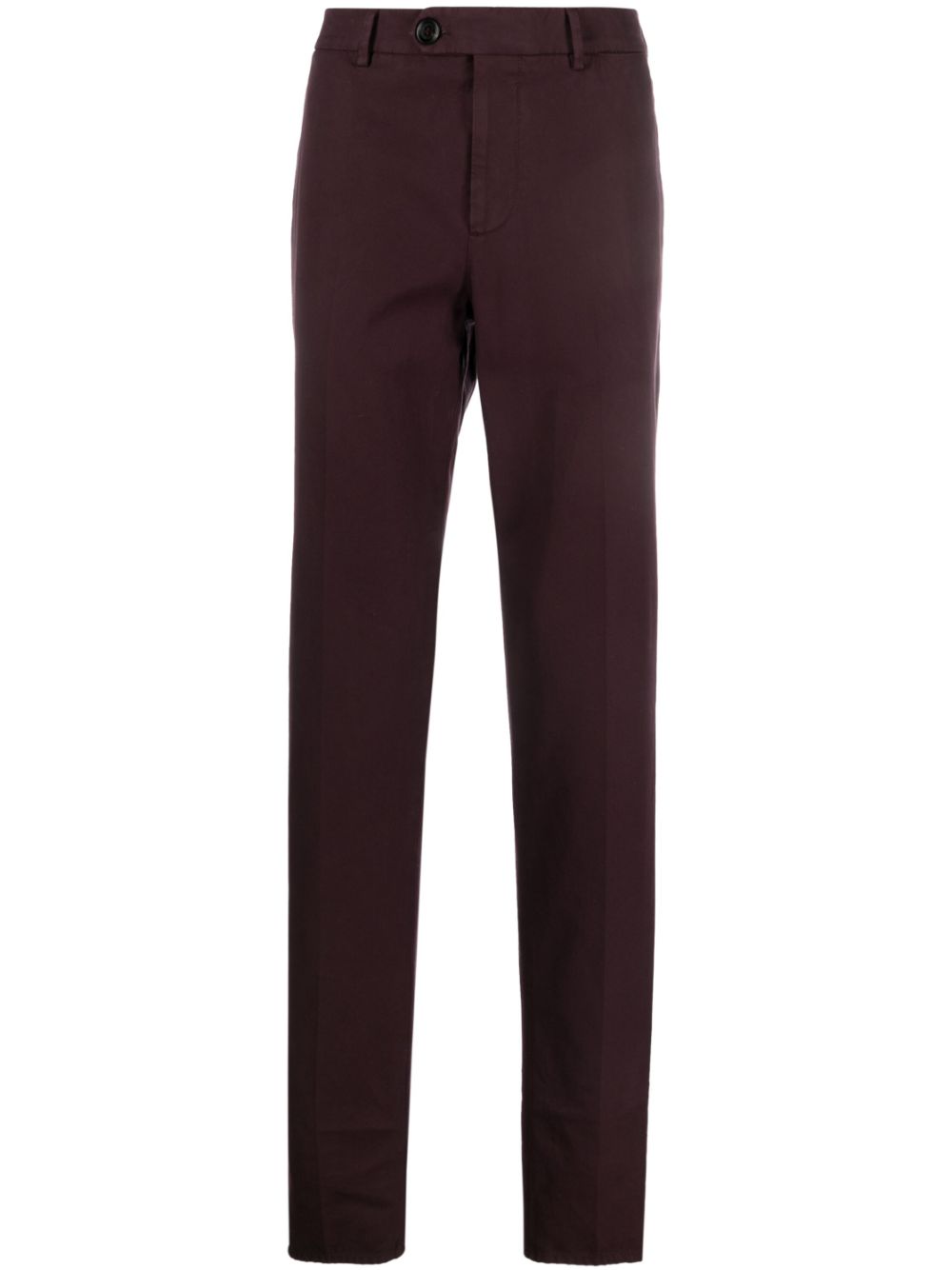 Straight-leg cotton trousers - Purple