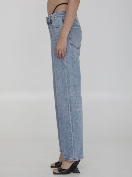 Alexander Wang Pre-Styled Logo Thong Mid Rise Jeans