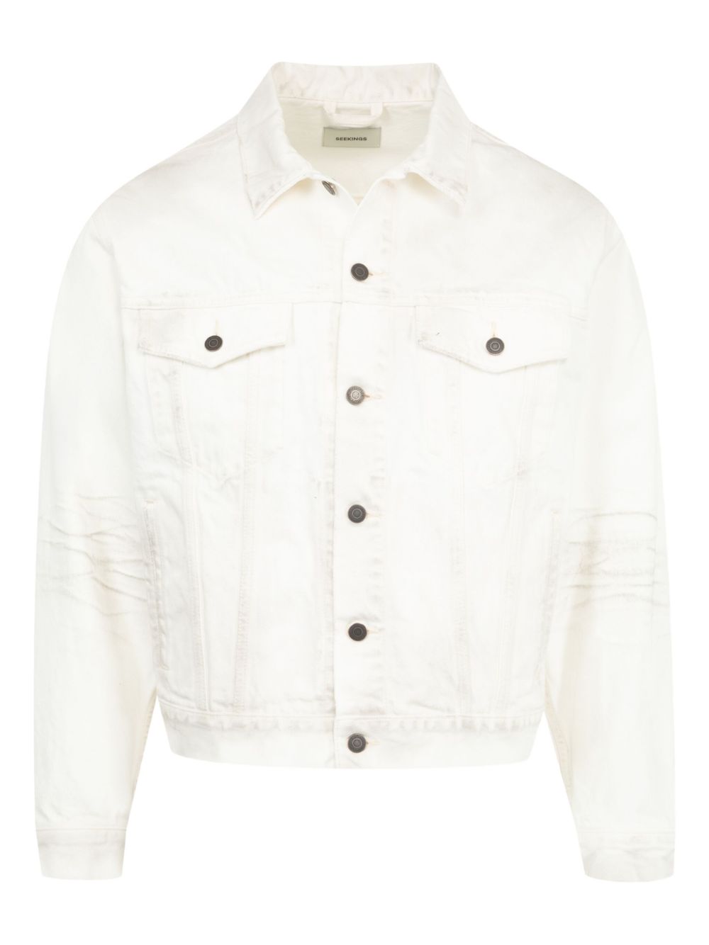 Distressed denim jacket - White