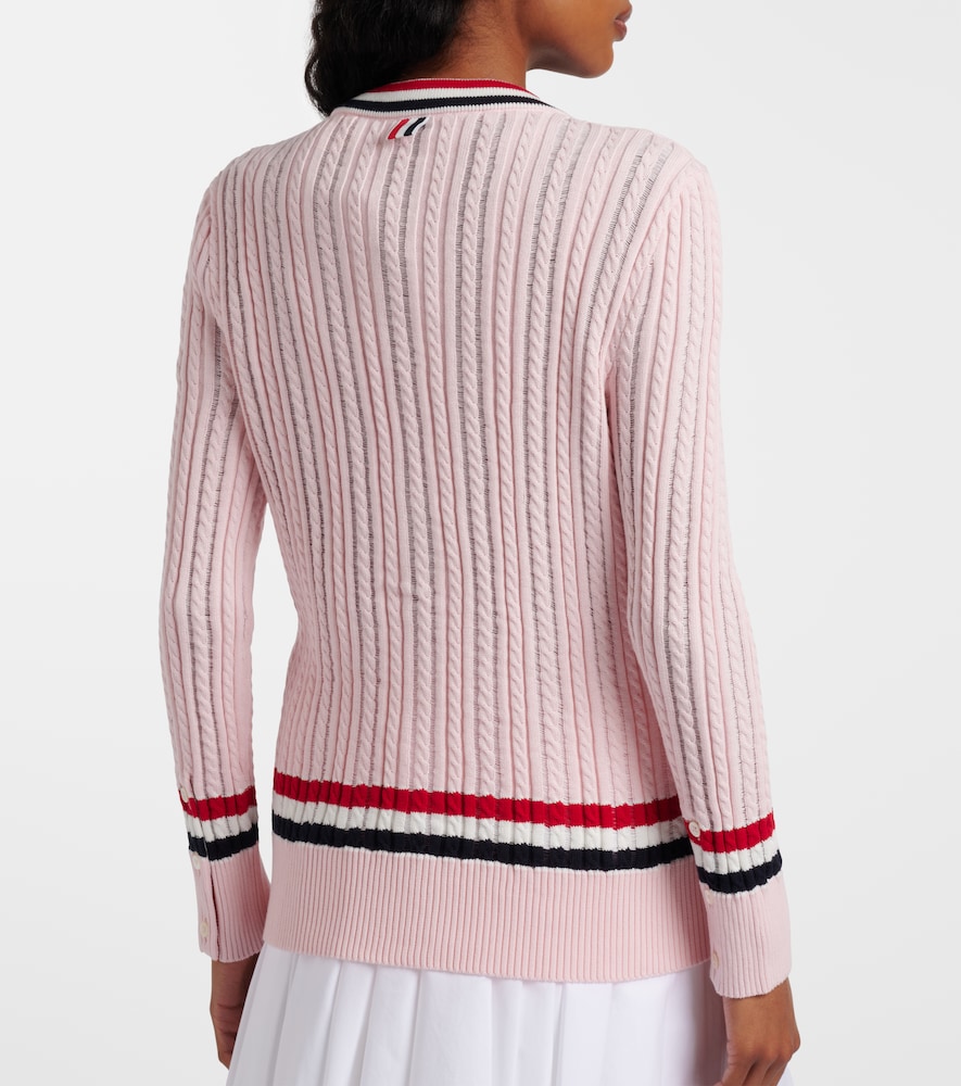 Cable-knit cotton cardigan