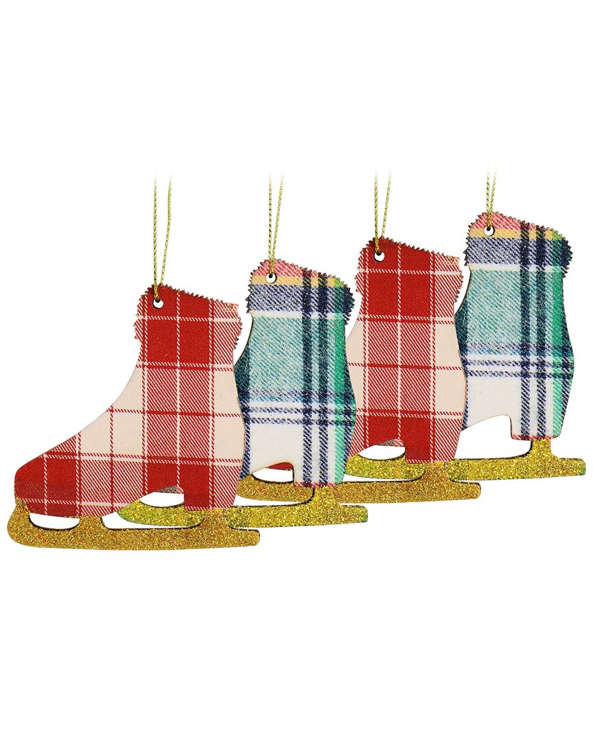 Holiday 4pc Ice Skate Christmas Ornament Set