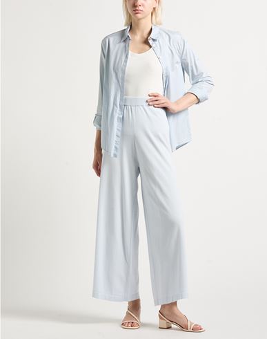 Woman Pants Sky blue Size 8 Cotton