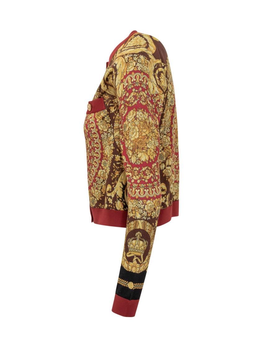 Baroque Silk Knit Cardigan