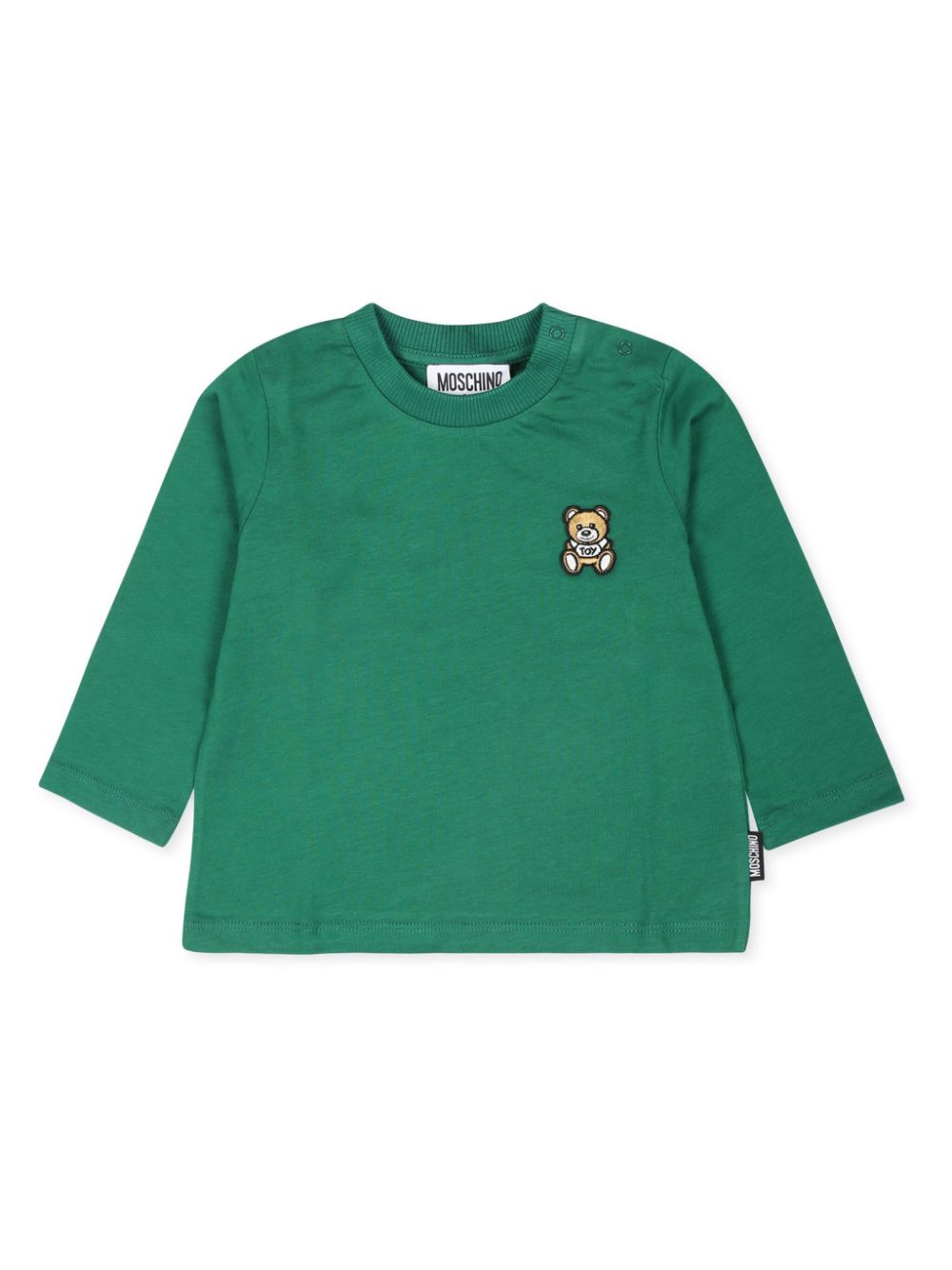Logo-embroidered long-sleeve T-shirt - Green