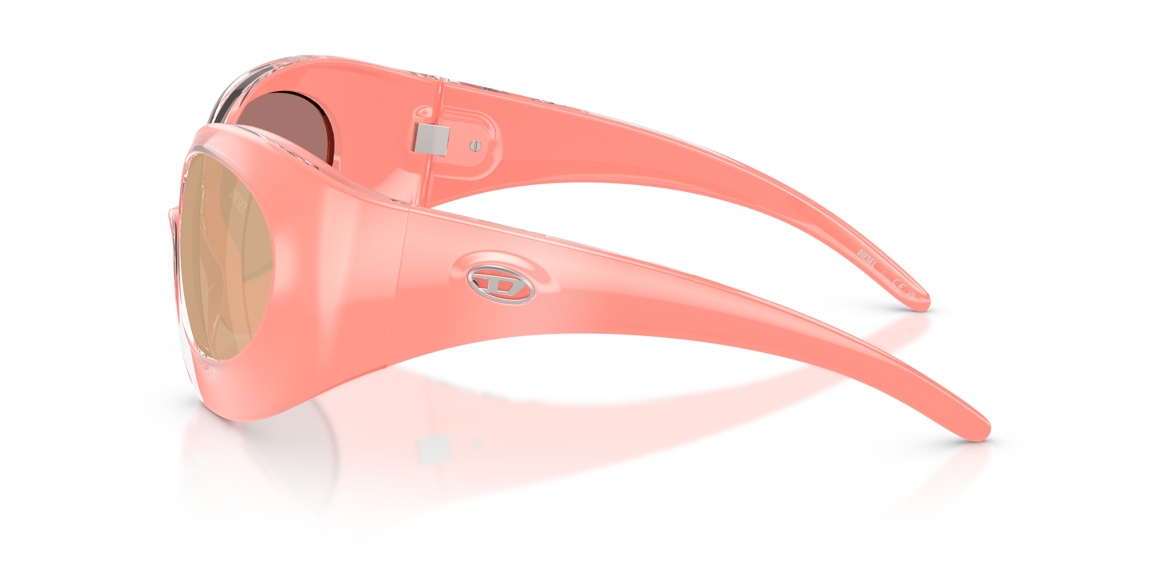 DIESEL Unisex DIESEL DL3014U 2061/Z Sunglasses Injected Pink Pink Cat Eye Mirror