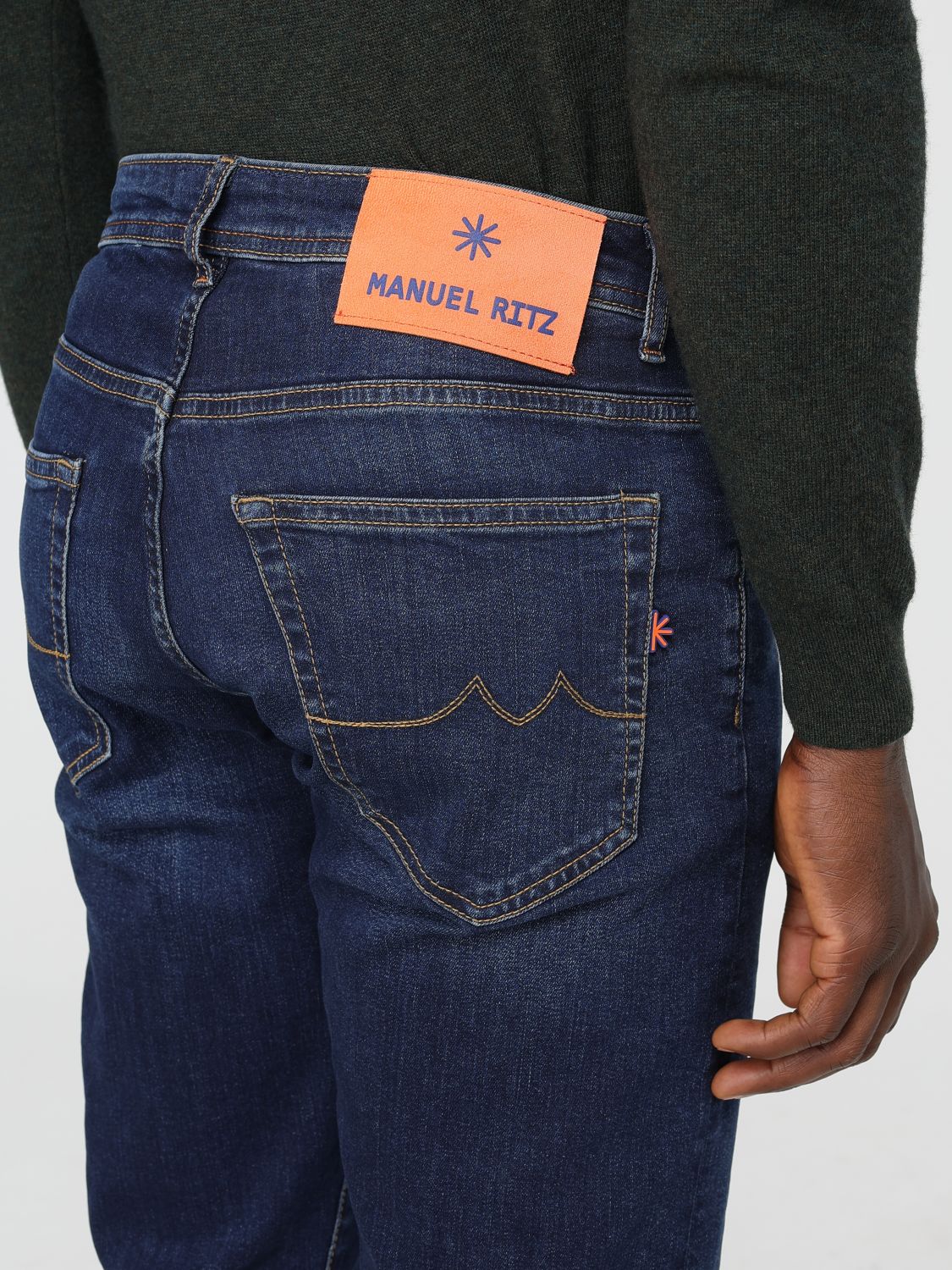 Manuel Ritz logo-patch jeans - Blue