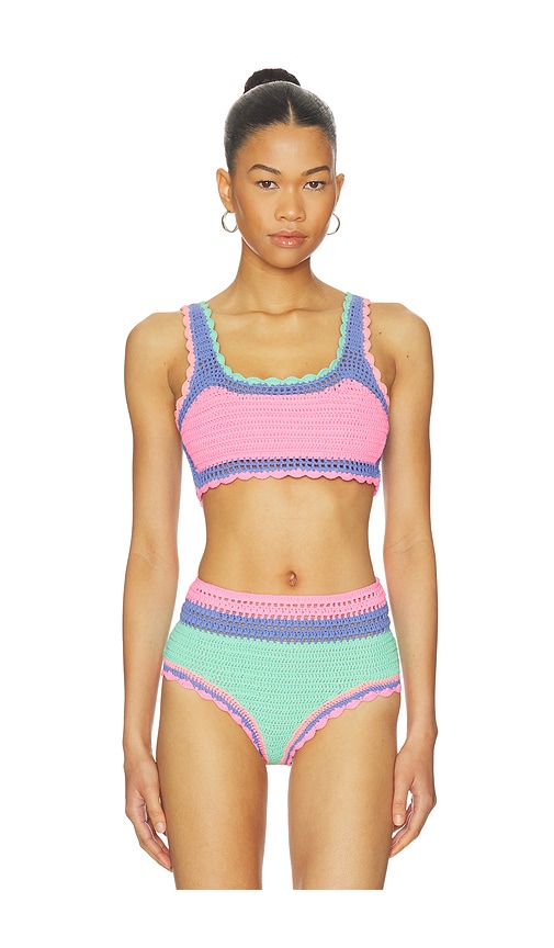 BEACH RIOT Andy Bikini Top in Pink,Blue. - XS also in S, M