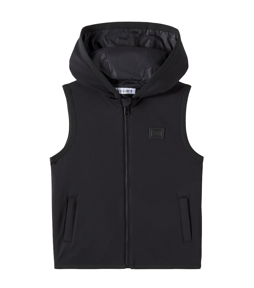 Cotton-blend jersey vest