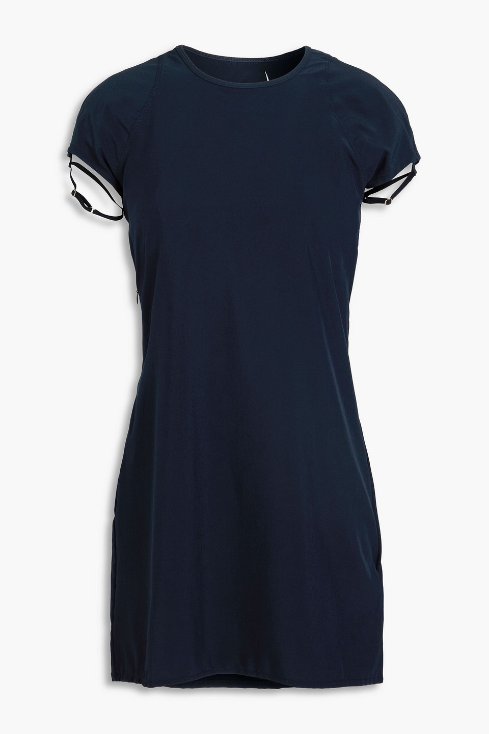 Embellished cutout stretch-jersey mini dress - Blue - L