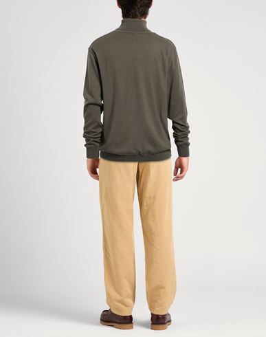 Man Turtleneck Military green Size 46 Cotton, Cashmere