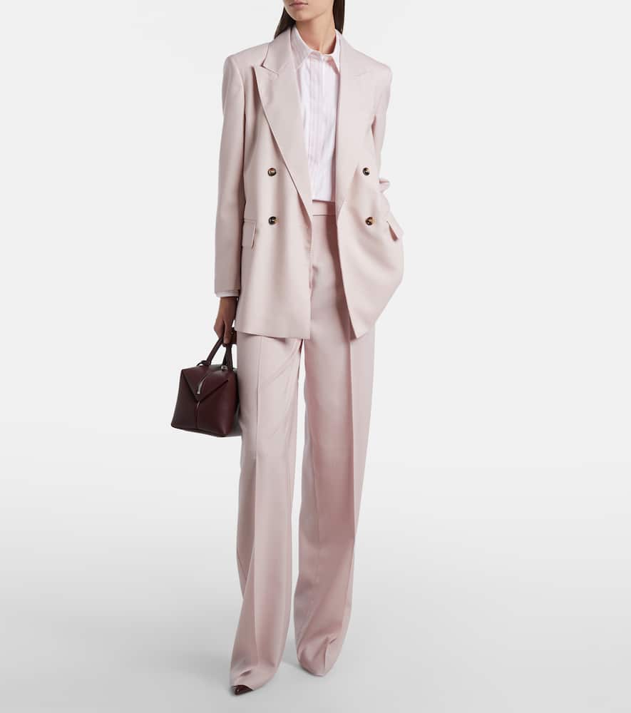 Girone wool, mohair, and silk wide-leg pants