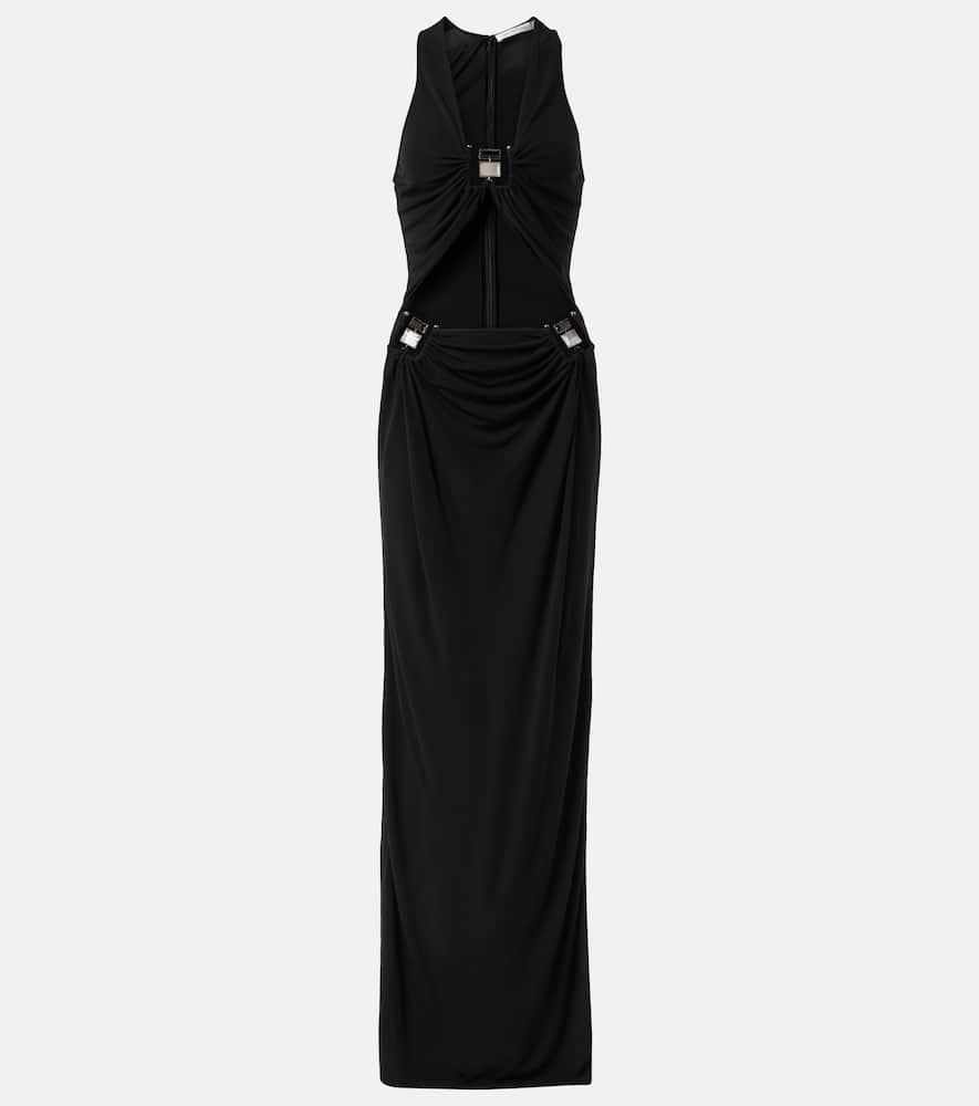 Duo Bezel Quartz jersey maxi dress