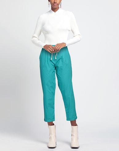 Crochè Woman Pants Turquoise Size L Cotton