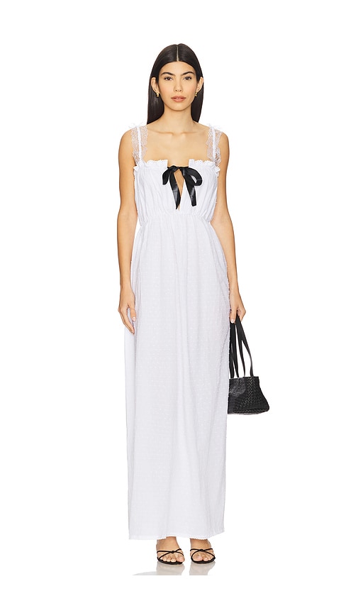 SWF Classic Bow Maxi Dress in White.  XS. Also in